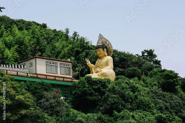 Obraz Sanbangsa or Bomunsa Temple located at the foot of the Sanbangsan mountain where a Buddha statue is enshrined.