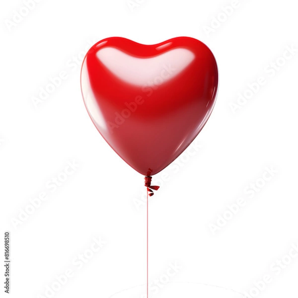 Fototapeta Red balloons isolated on transparent background cutout