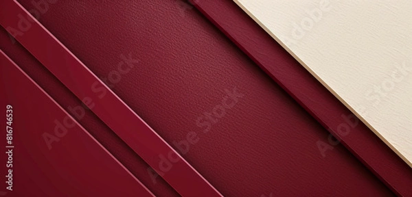 Fototapeta Ruby red and ivory diagonal lines compose an elegant backdrop.