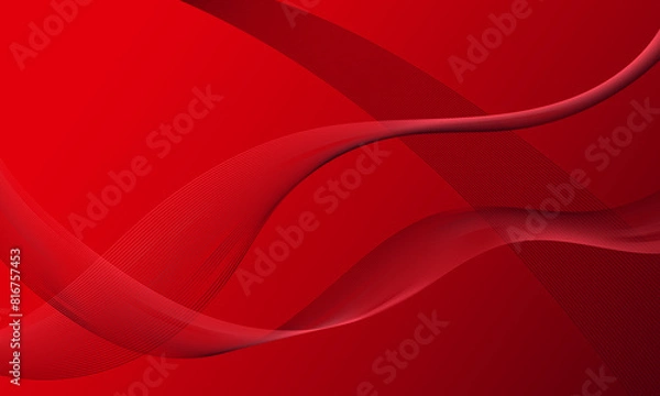 Fototapeta red business lines wave curves gradient abstract background