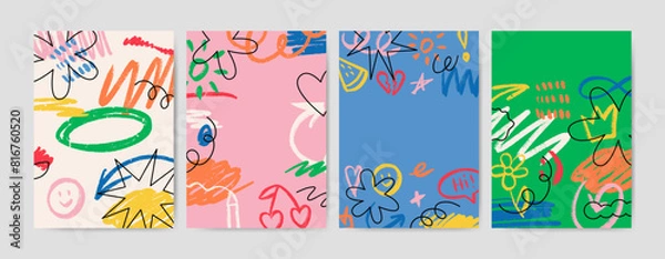 Obraz Abstract graffiti poster set