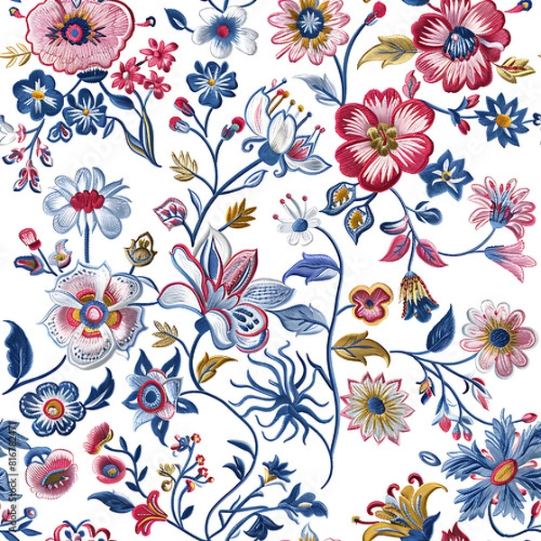 Obraz Floral Embroidery Pattern Design