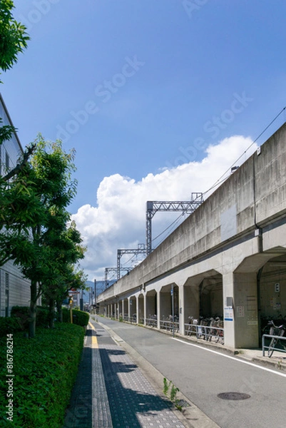 Fototapeta 高架下から見た道路