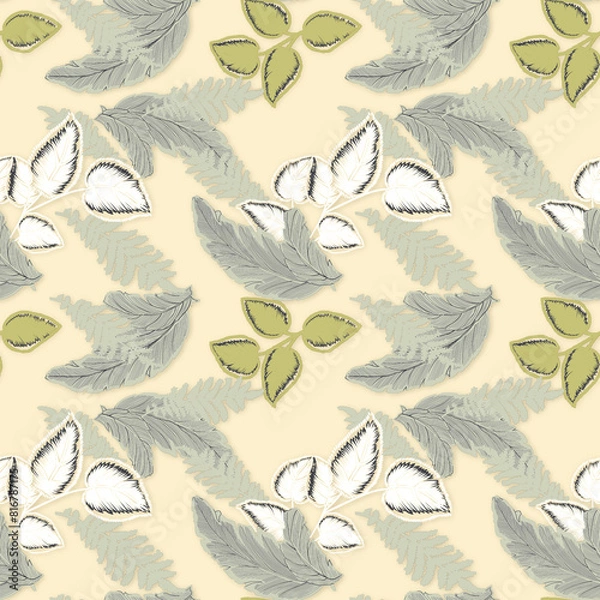 Fototapeta seamless pattern with leaves