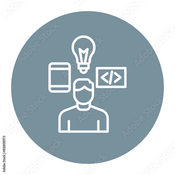 Fototapeta Tech Savvy User vector icon. Can be used for No Code iconset.
