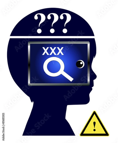Obraz Warning Kid Searching X-Rated Material
