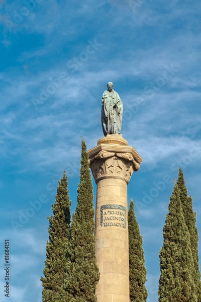 Fototapeta Jacint Verdaguer monument.  Barcelona, Spain.
