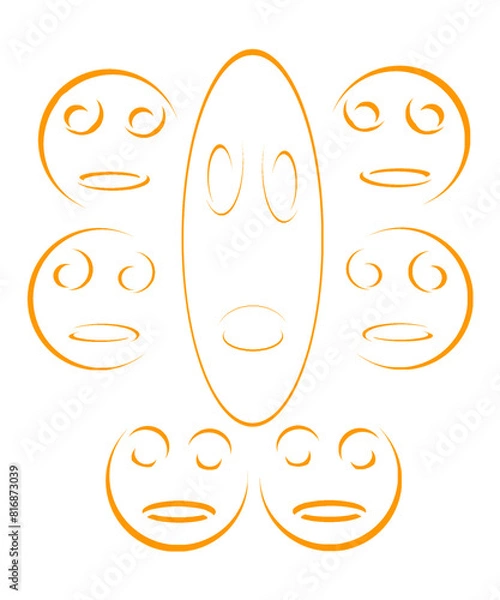 Obraz set of cartoon faces
