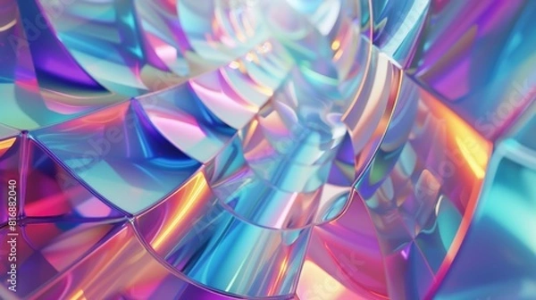 Fototapeta The video has a seamless looping 4K design with an iridescent background