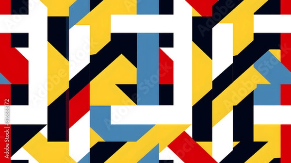 Obraz simplified digital pattern geometric shapes design poster background