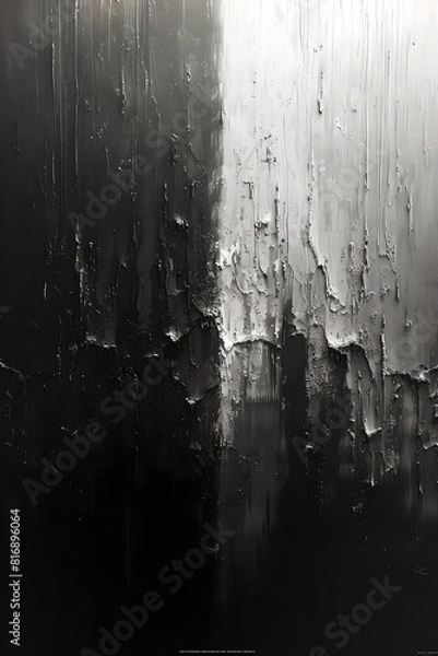 Obraz Dark abstract painting with reflective surface details, Generative AI