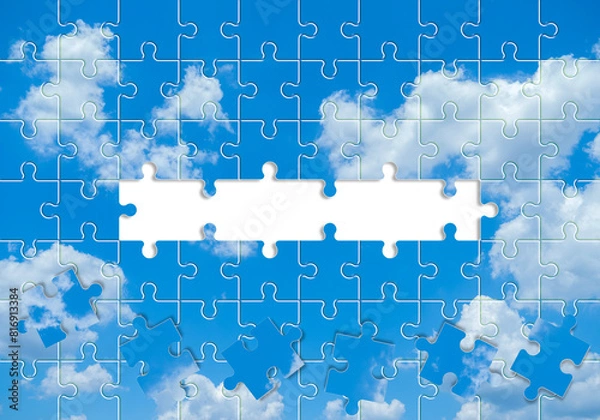 Obraz ジグソーパズル　青い空　イメージ素材