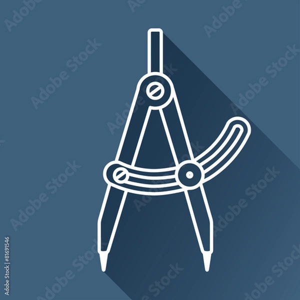 Fototapeta Vector flat  compasses icon isolated outline. Eps10
