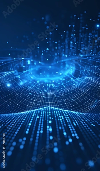 Obraz Blue digital networking, internet, cyber and business background