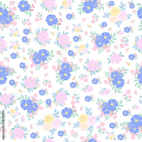 Fototapeta coquette seamless flowers pattern