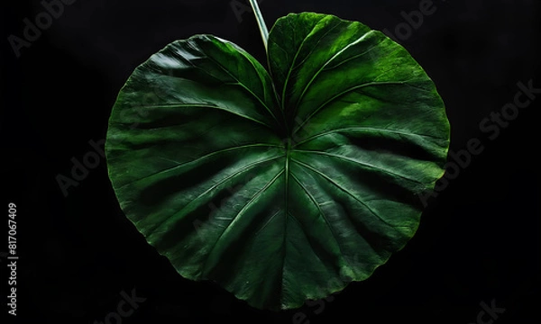 Fototapeta leaf on black background