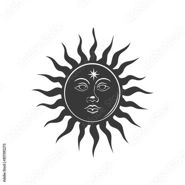 Obraz silhouette logo or symmbol of sun black color only