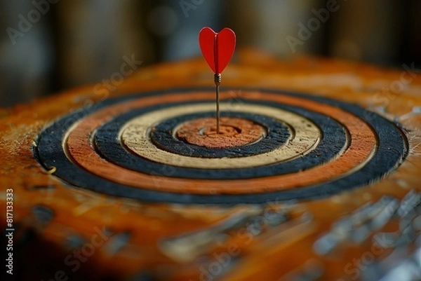 Obraz A red dart hitting the bullseye