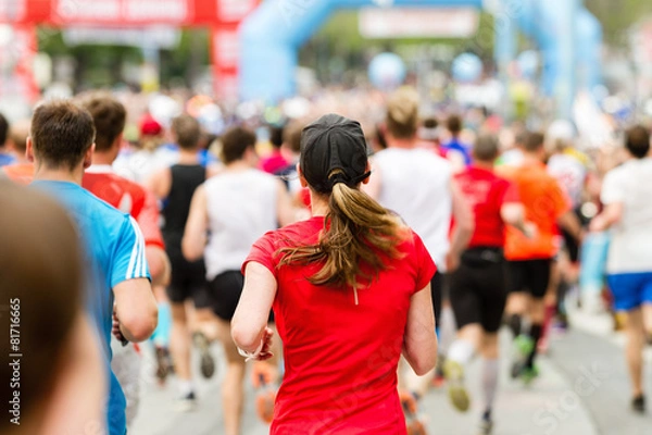 Obraz Kobieta na mecie maratonu