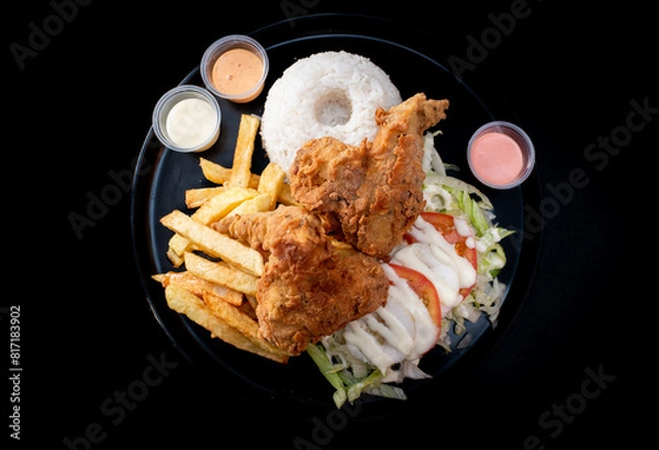 Obraz chicken broasted or Fried chicken Broasted chicken is battered and cooked in oil as well, Crispy fried chicken broast