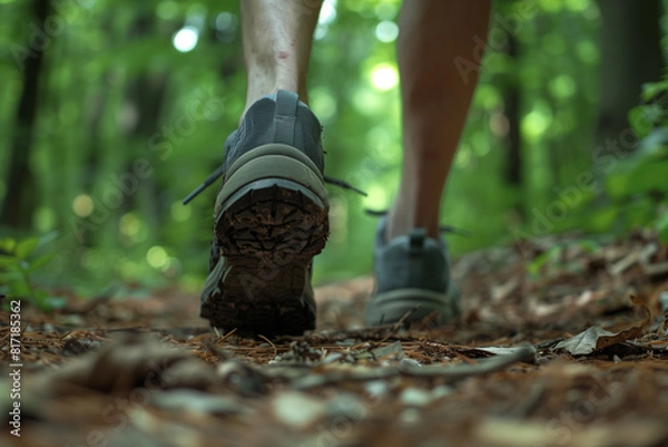 Fototapeta Walking though forest path