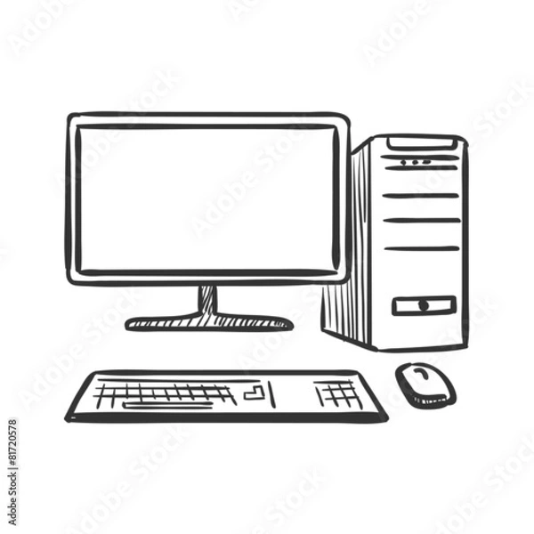 Obraz ręcznie rysować komputer bazgroły