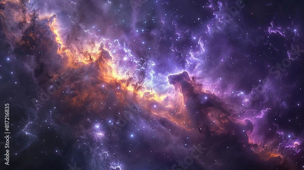 Fototapeta Stunning Cosmic Photo of a Nebula's Reflection Capturing the Ethereal Beauty of Space's Mystical Light and Color