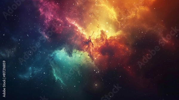 Fototapeta Stunning Cosmic Photo of a Nebula's Reflection Capturing the Ethereal Beauty of Space's Mystical Light and Color