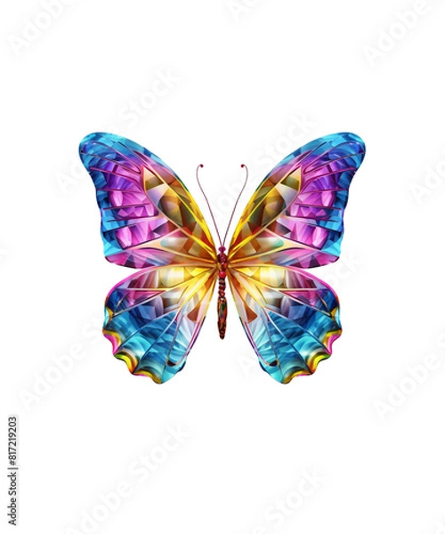 Fototapeta Colorful Butterfly in flight isolated on a transparent background.