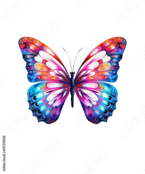 Fototapeta Colorful Butterfly in flight isolated on a transparent background.