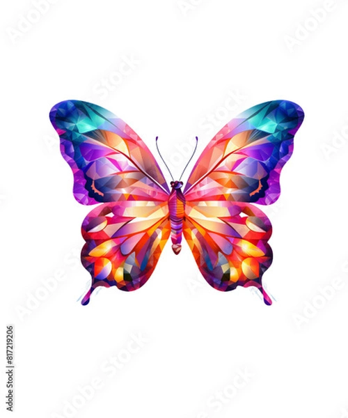 Fototapeta Colorful Butterfly in flight isolated on a transparent background.