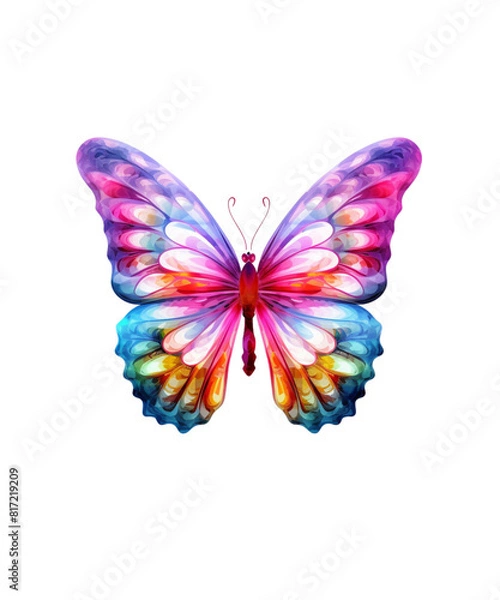 Fototapeta Colorful Butterfly in flight isolated on a transparent background.