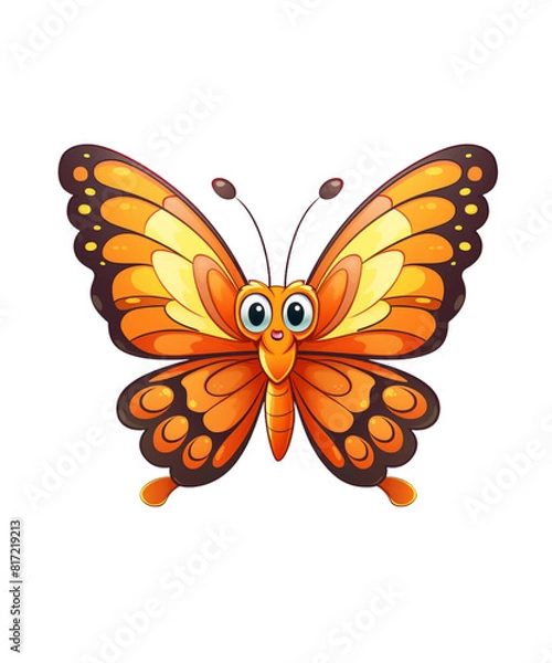 Fototapeta Colorful Butterfly in flight isolated on a transparent background.