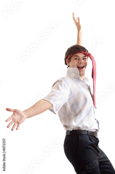 Obraz Pleased man with wide smile