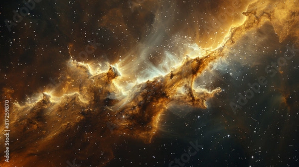 Fototapeta Stunning Macro Photo Captures Intricate Details of a Cosmic Dust Cloud in Space