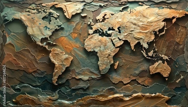 Fototapeta Image of the world map