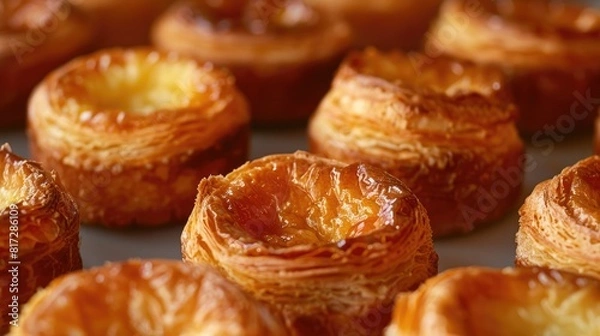 Fototapeta Celebrating Kouign Amann Day locally nationally and globally a delicious pastry triumphantly takes its place on the world stage