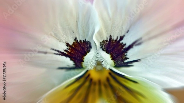 Fototapeta   A close-up photo of a flower with a clear focus on the petals, but blurred center part