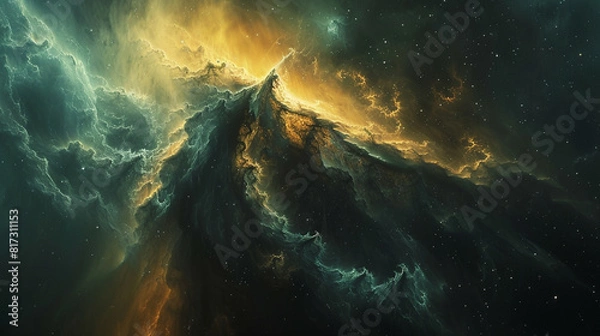 Fototapeta Mystical Photo of a Nebula's Enigmatic Beauty Capturing the Mysteries and Wonders of Deep Space in Stunning Detail