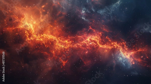 Fototapeta Mystical Photo of a Nebula's Enigmatic Beauty Capturing the Mysteries and Wonders of Deep Space in Stunning Detail