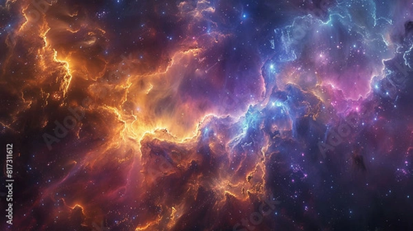 Fototapeta Mystical Photo of a Nebula's Enigmatic Beauty Capturing the Mysteries and Wonders of Deep Space in Stunning Detail