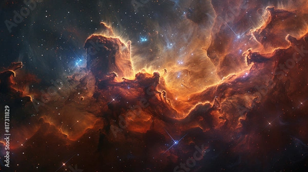 Fototapeta Mystical Photo of a Nebula's Enigmatic Beauty Capturing the Mysteries and Wonders of Deep Space in Stunning Detail