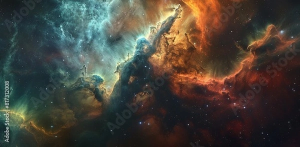 Fototapeta Mystical Photo of a Nebula's Enigmatic Beauty Capturing the Mysteries and Wonders of Deep Space in Stunning Detail