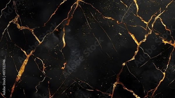 Obraz Black and gold marble texture with high resolution.