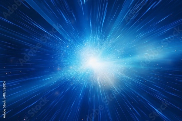 Fototapeta Intense Blue Burst of Light in Space