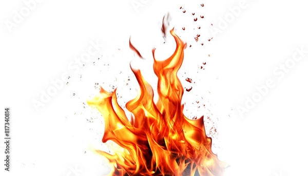 Fototapeta dynamic fire flames background, generative ai