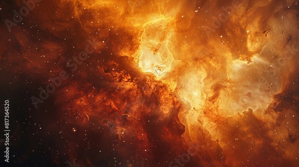 Fototapeta Vibrant Photo of a Nebula's Star-Studded Beauty Exploring the Celestial Splendor of Deep Space in Vivid Detail