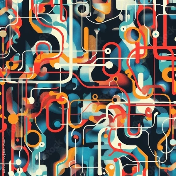 Fototapeta  Абстрактный узор, вдохновленный технологическим влиянием