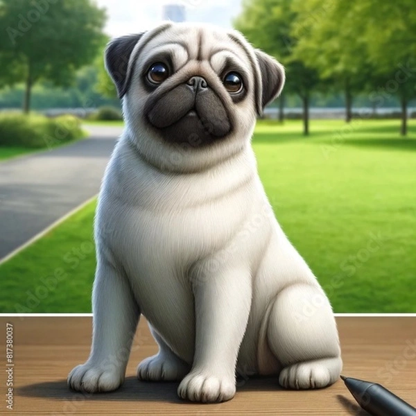 Fototapeta ほんわかパグ