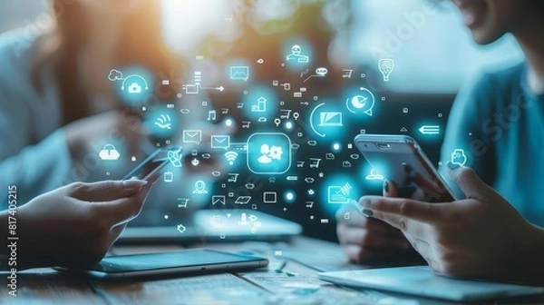 Obraz Effective workplace communication in a digital world, streamlined and essential